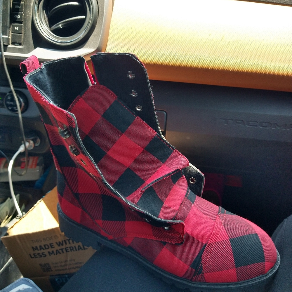 Plaid boots
